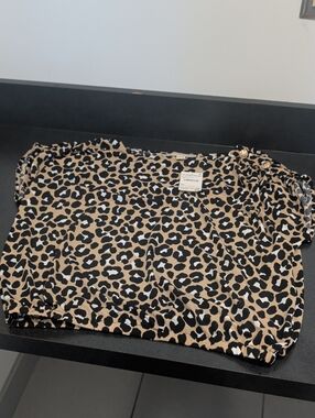 MICHAEL Michael Kors Leopard Print Blouse - Tan, Black & White